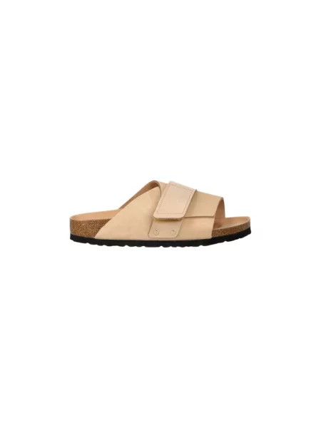 Birkenstock klapki skórzane Kyoto beżowy