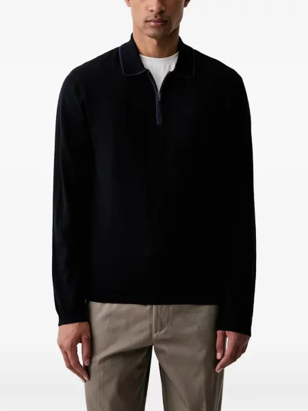Gulerat tricou polo Emporio Armani de lână negru