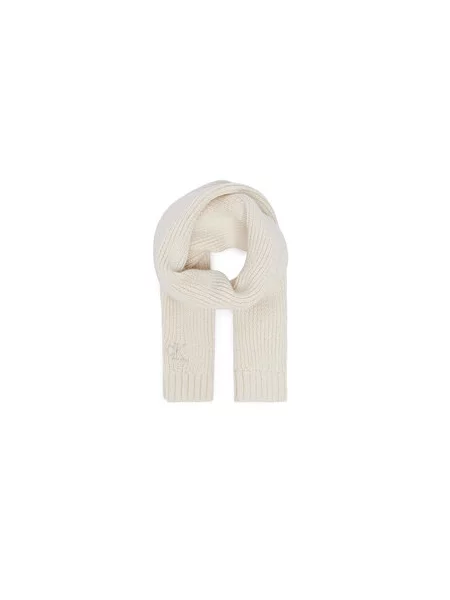 Set šal + kapa Calvin Klein Jeans Knitted Scarf Beanie Giftbox Kremna bež