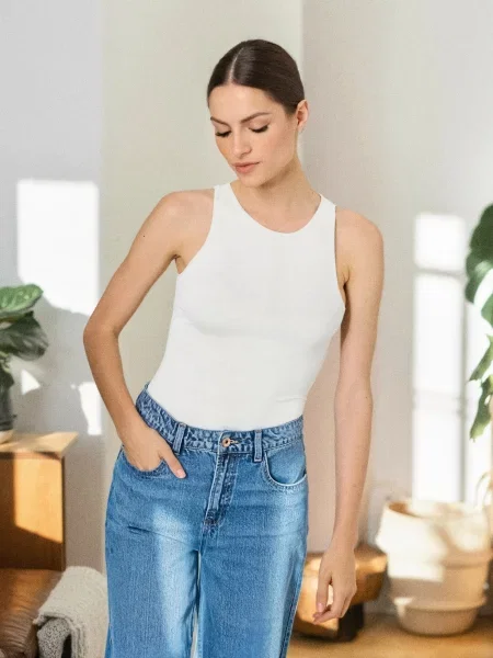 Комбінезон типу боді дівчачий білий