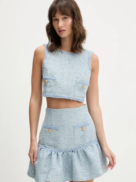 Bardot bluză albastru