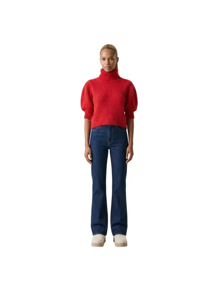 Sweter Americandreams wełniany czerwony
