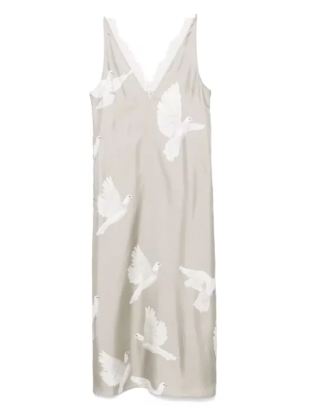 Rochie maxi Stella Mccartney fără mâneci cu imagine de costum gri