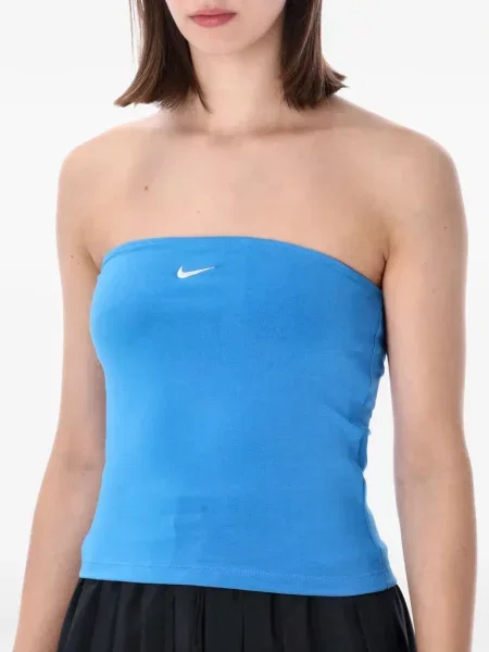 Top Nike cu broderie albastru