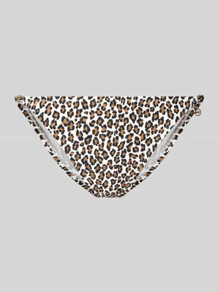 Dół bikini w kroju slim fit w całości w zwierzęcy wzór Michael Kors czarne