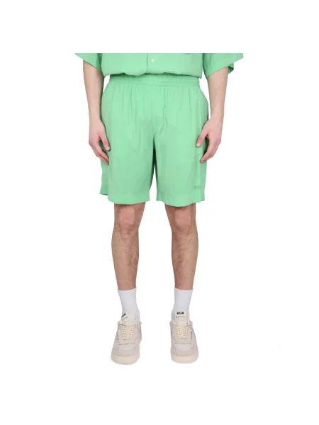 Bermudy Msgm z logo zielone