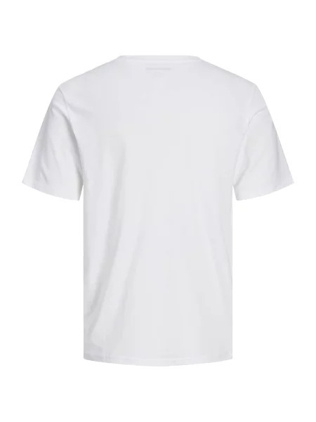 JACK & JONES Tričko JJRUSH tmavočervená biela
