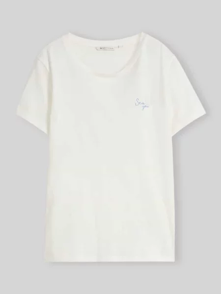 Męski t-shirt o kroju regular fit z czystej bawełny Tom Tailor Denim biała