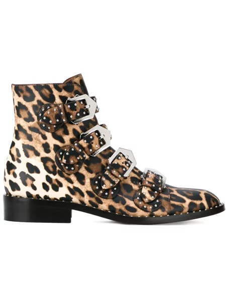 Botine Givenchy cu imagine cu model leopard negru