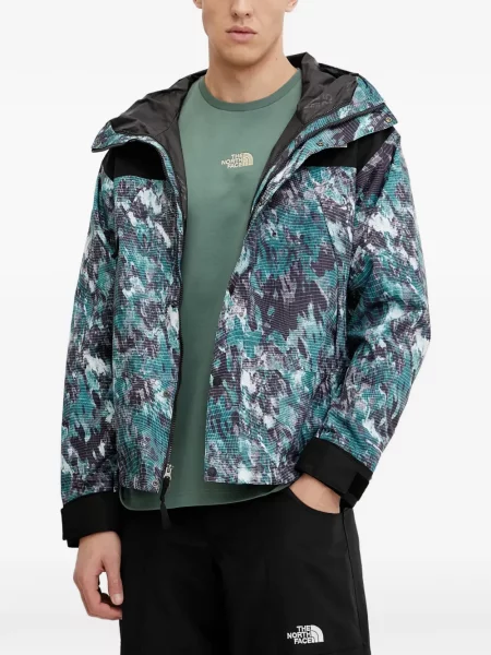 Geacă The North Face cu glugă albastru