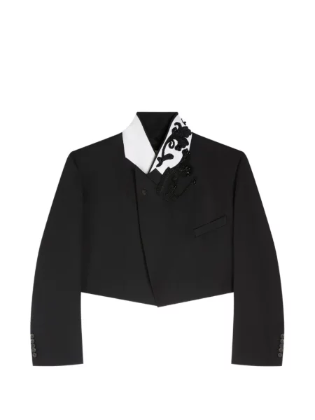 Sacou Dries Van Noten cu broderie negru