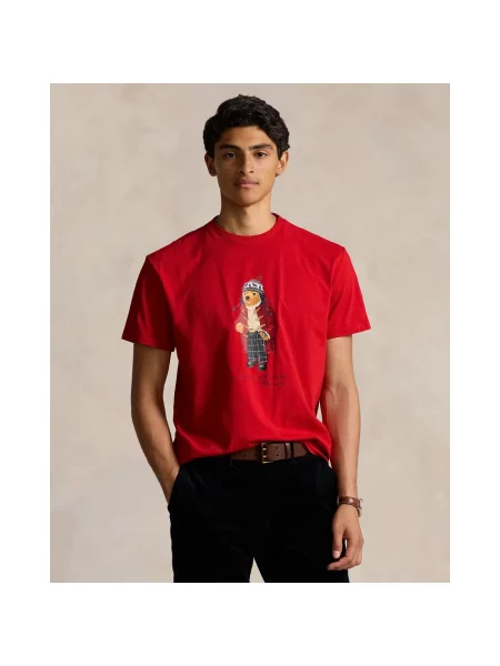 Koszulka polo Polo Ralph Lauren z dżerseju czerwona
