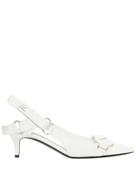 Pantofi cu toc Courreges slingback alb