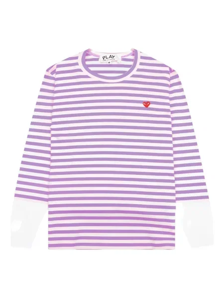 Tricou Comme Des Garcons Play cu dungi violet