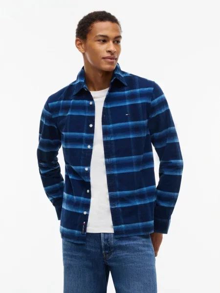 Tommy Jeans koszula z sztruksu Mężczyźni Regular Fit Sztruks S niebieski