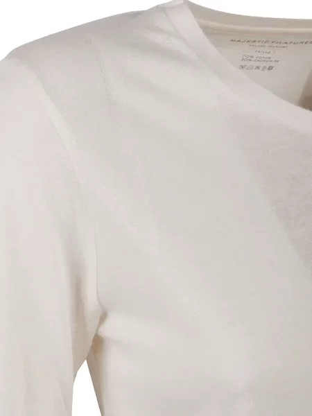Lung tricou Majestic Filatures alb