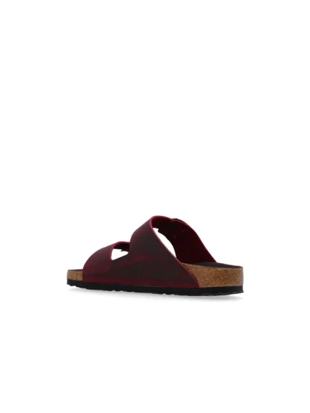 Klapki Birkenstock skórzane na sprzączkę brązowe