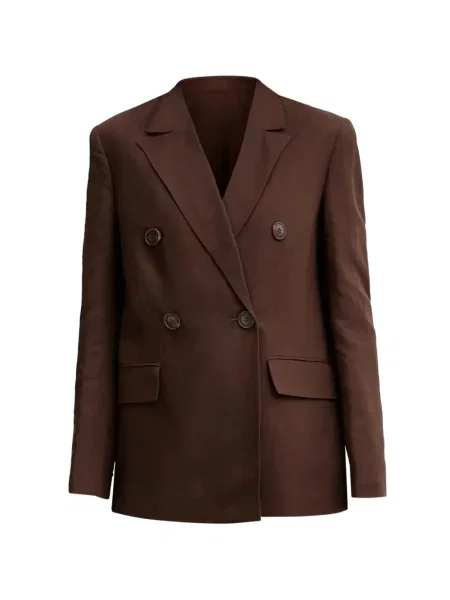 Sacou Twinset cu două rânduri de nasturi maro