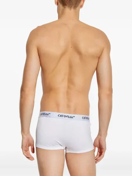 Boxeri Off-white cu autograf alb