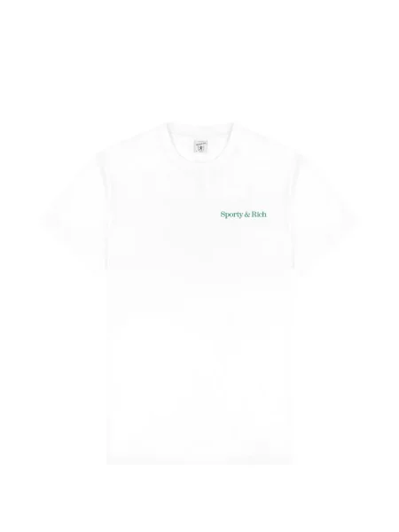 Scurt tricou Sporty & Rich cu decolteu rotund alb