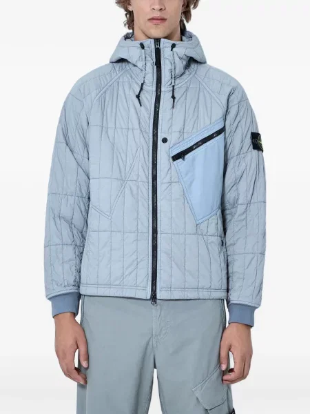 Matlasat geacă Stone Island cu strasuri gri