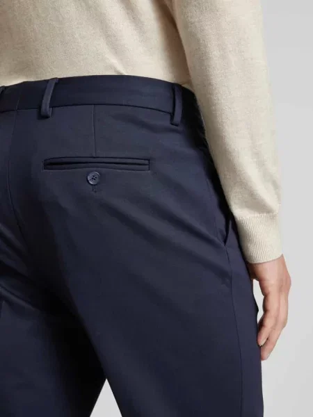 Spodnie do garnituru o kroju slim fit z z tyłu model ‘DELON’ Selected Homme granatowe