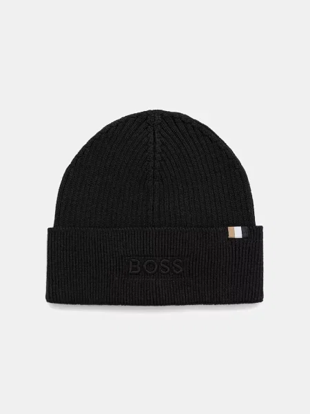 BOSS czapka z zawartością wełny Magico Mężczyźni jednolity ONE SIZE czarny