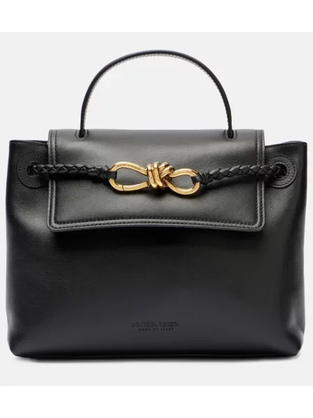 Geanta de piele Bottega Veneta Handle din piele negru