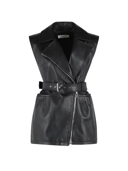 Cu centură geacă Sportmax fără mâneci negru