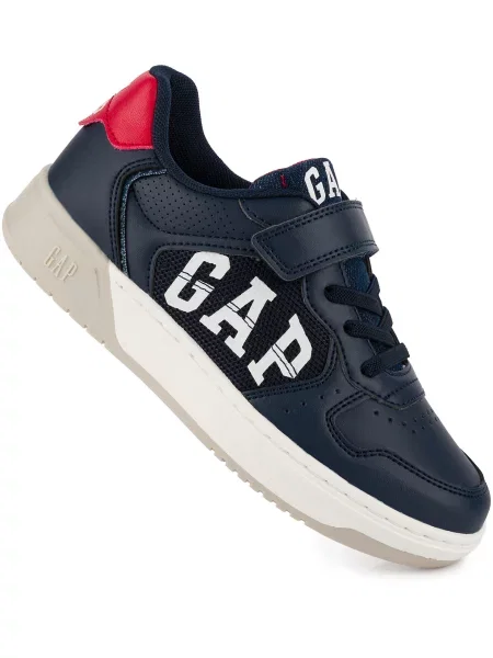 Dziecięce buty sneakersy sportowe granatowe ekoskóra na rzep GAP DETROIT niebieskie