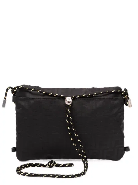 Geantă crossbody Fendi din jacard cu autograf negru