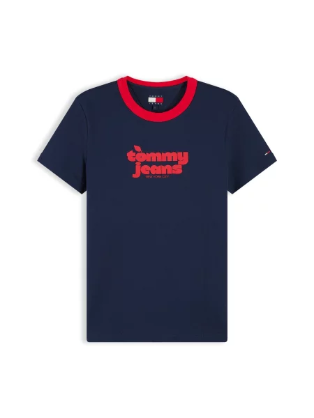 Tommy Jeans Tricou bleumarin / purpuriu