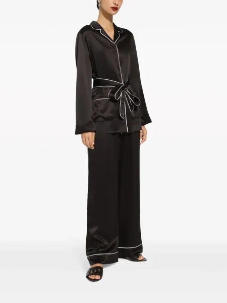 Cămașă Dolce & Gabbana de mătase negru