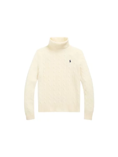 Polo Ralph Lauren Wełniany sweter z zawartością kaszmiru Kobiety Kaszmir jednolity S biały