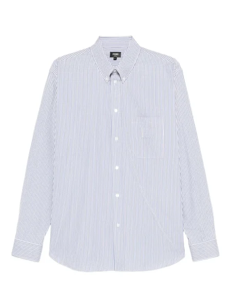 Pruhovaná dlouhá košile Fendi bílá