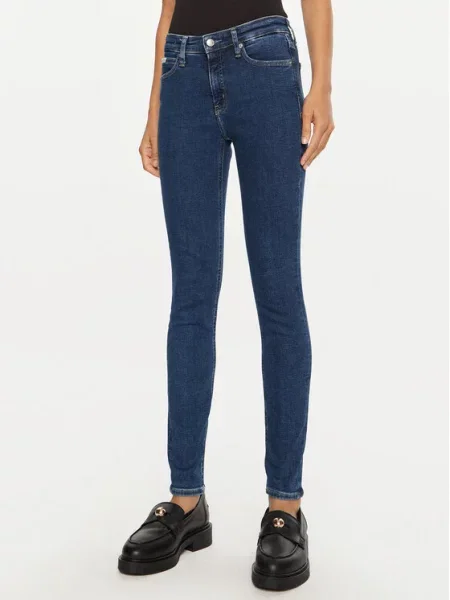 Calvin Klein Jeans Jeansy Skinny Fit granatowy