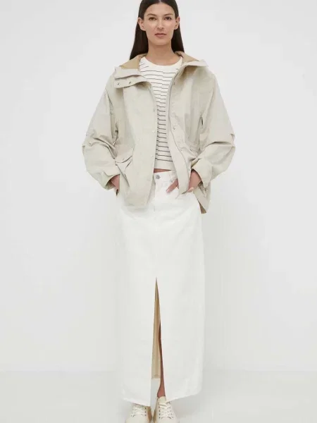 Светр з домішкою вовни G-Star легкий бежевий