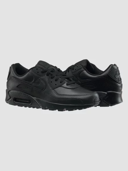 Кожаные кроссовки Nike Air Max 90 черные