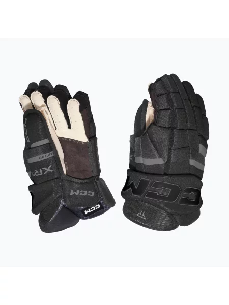 Gyerek jégkorong kesztyűk CCM Tacks JR Gloves black/graphite grey. Méret: fekete