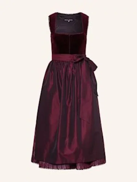 Kinga Mathe Sukienka Bawarska Ancona Z Aksamitu Satyny I Żakardu rot