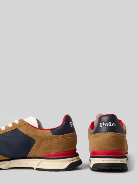 Sneakersy z wyhaftowanym logo model ‘VARICK’ Polo Ralph Lauren beżowe