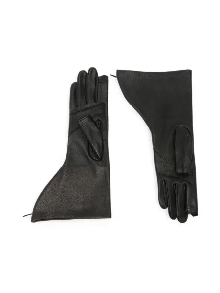 Rękawiczki Rick Owens skórzane dzwony czarne