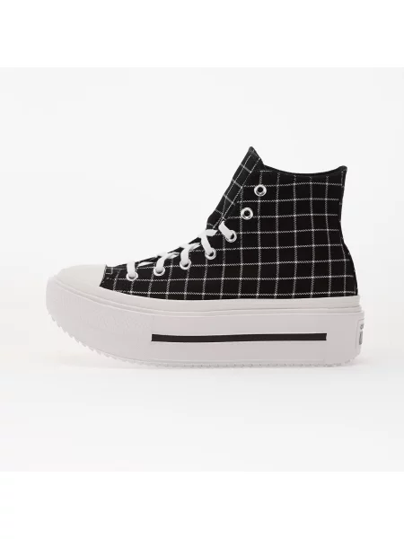 Сникърси Converse Chuck Taylor All Star Lift Double Stack Platform Plaid Hi Black/ White/ Black EUR 36 бяло
