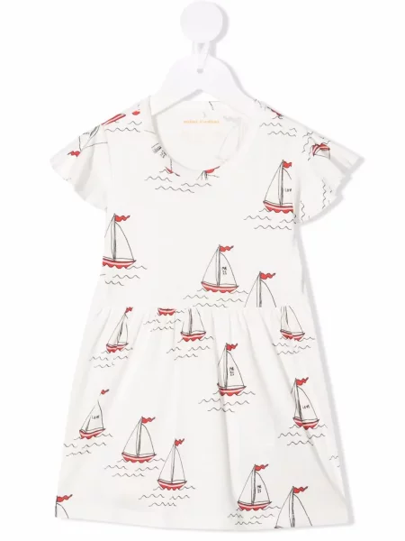 Мини рокля Mini Rodini бяло