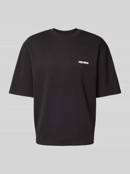 T-shirt o kroju oversized z nadrukiem z logo Review czarna