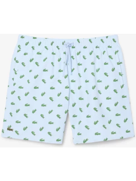 Kąpielówki Lacoste Mid Length Crocodile Print niebo zielony S niebieski