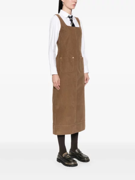 Rochie midi Thom Browne de catifea cord până la genunchi de costum