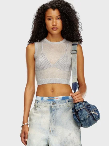 Вовняний топ Diesel сірий