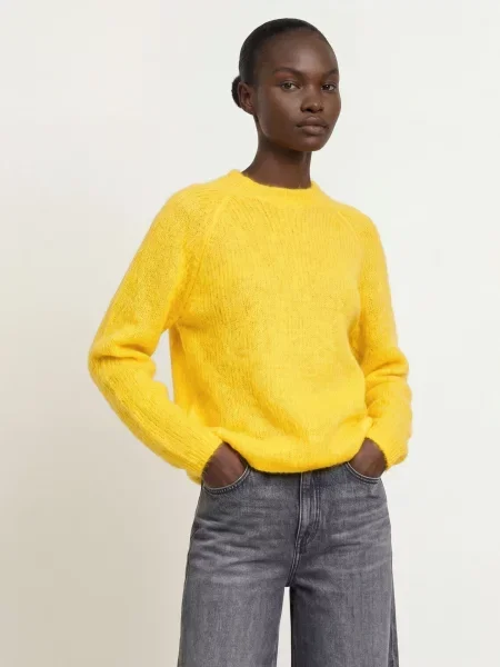 BOSS sweter z wełną Fewena żółty