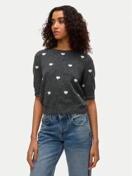 Vero Moda Sveter Doffy Regular Fit sivá